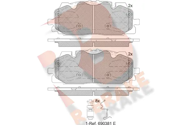 Kit de plaquettes de frein, frein à disque R BRAKE RB2254