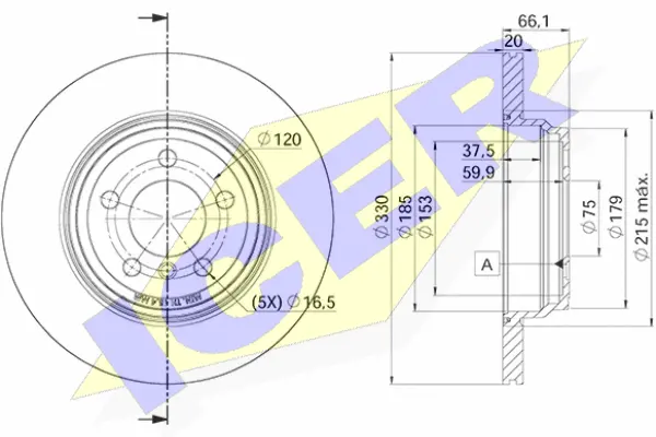 Disque de frein ICER 78BD3420-2