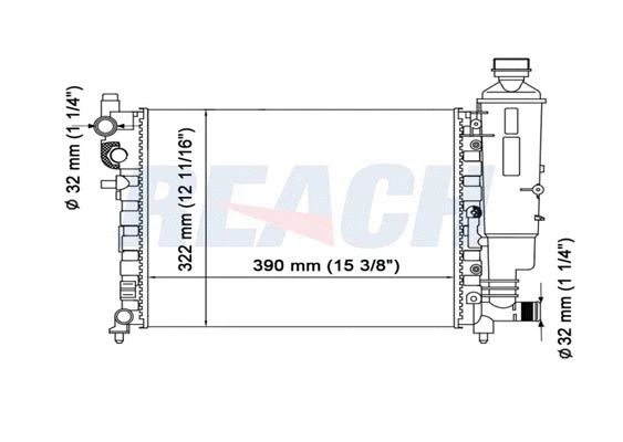 Radiateur, refroidissement du moteur REACH 1.40.14509.523