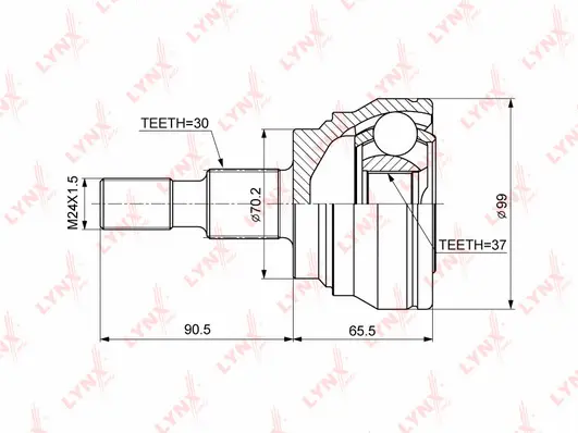 Jeu de joints, arbre de transmission LYNXAUTO CO-3852