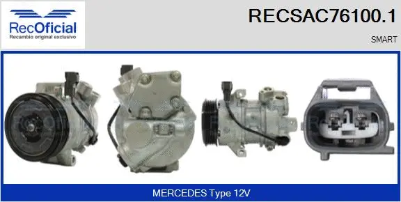 Compresseur, climatisation RECOFICIAL RECSAC76100.1