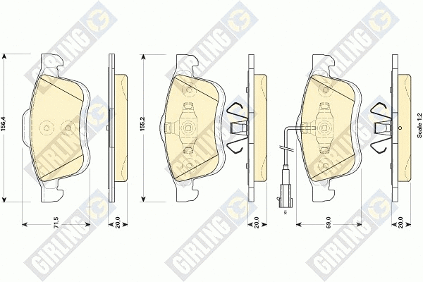 Kit de plaquettes de frein, frein à disque GIRLING 6118644
