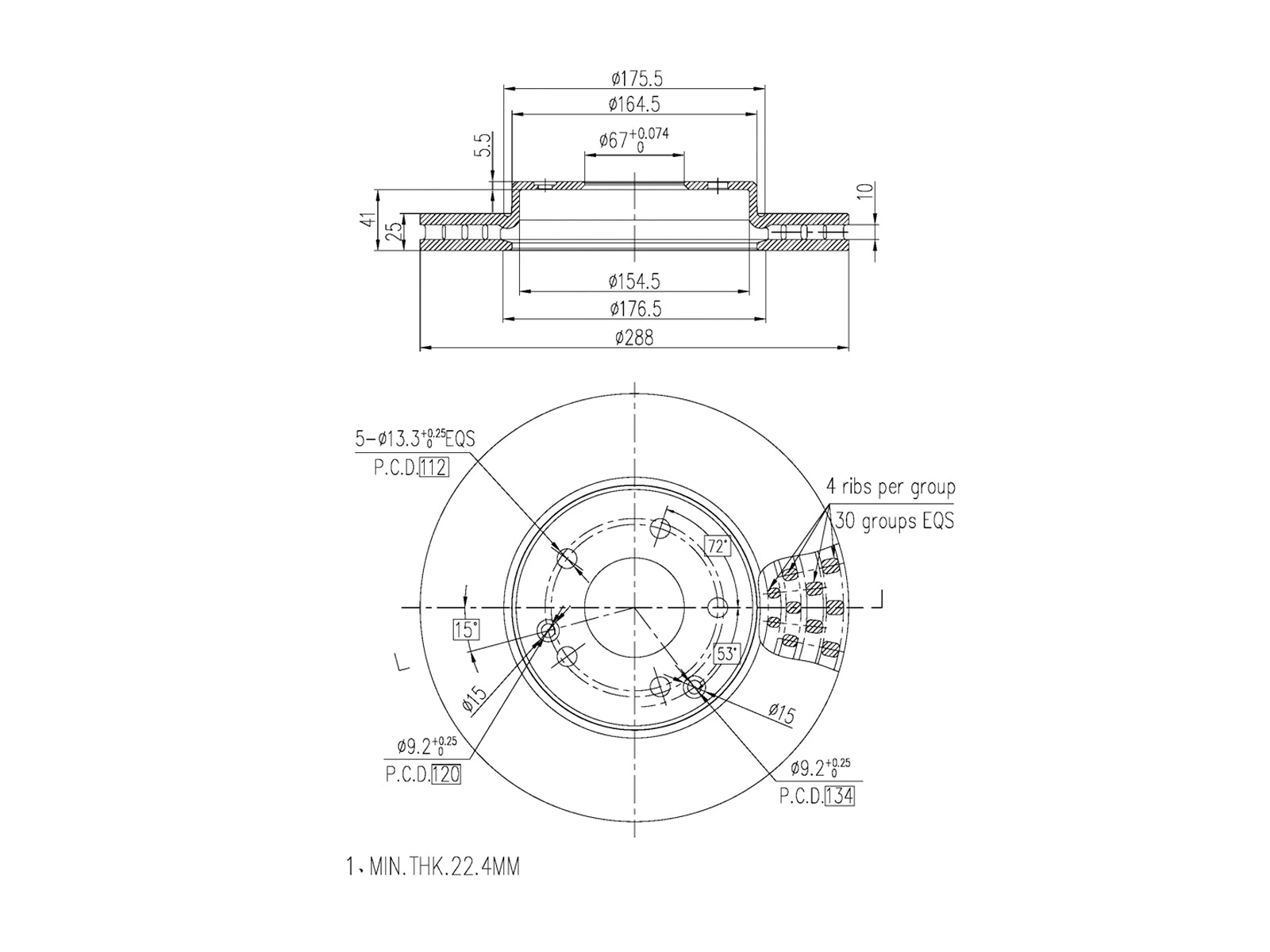 Disque de frein A.Z. Meisterteile AZMT-44-024-1078