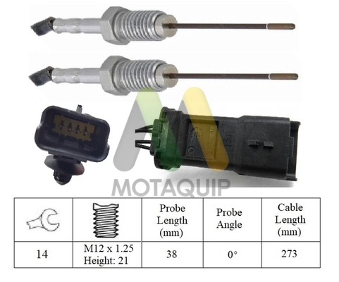 Capteur, température des gaz MOTAQUIP LVET437