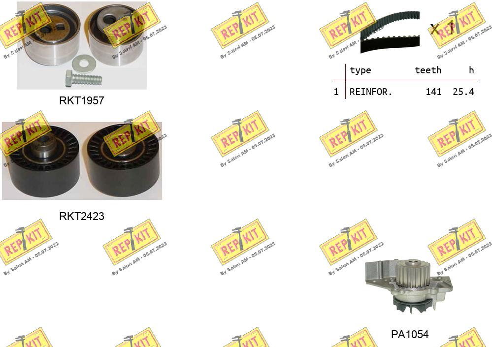Pompe à eau + kit de courroie crantée REPKIT RKTK1303PA