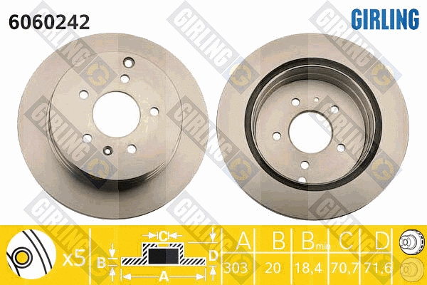 Disque de frein GIRLING 6060242