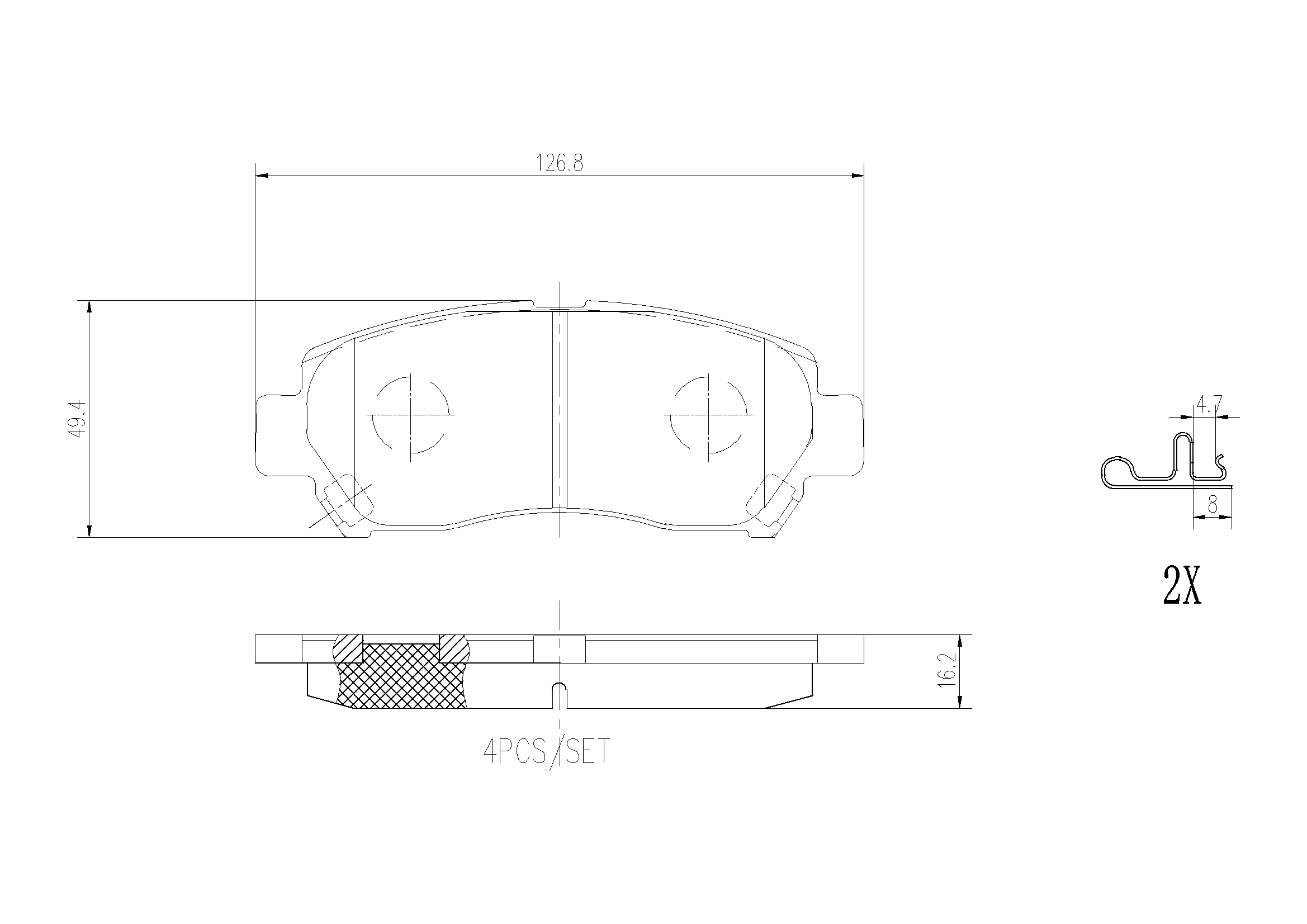 Kit de plaquettes de frein, frein à disque BREMBO P 79 042