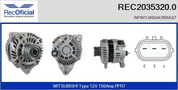 Alternateur RECOFICIAL REC2035320.0