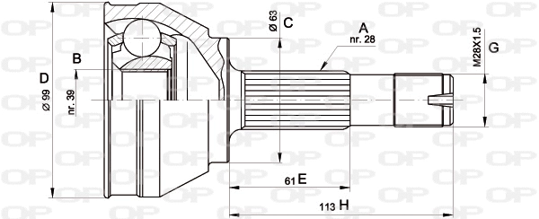 Jeu de joints, arbre de transmission OPEN PARTS CVJ5463.10