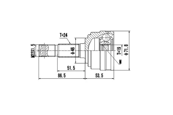 Jeu de joints, arbre de transmission DYNAMATRIX DCV814012