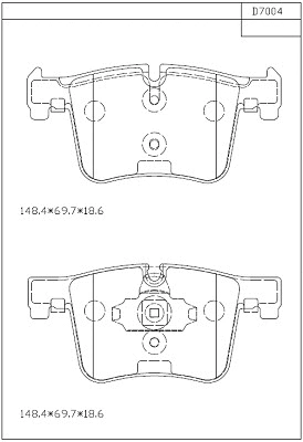 Kit de plaquettes de frein, frein à disque ASIMCO KD7004