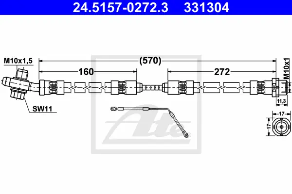 Flexible de frein ATE-APAC 24.5157-0272.3