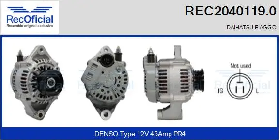 Alternateur RECOFICIAL REC2040119.0