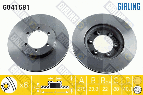 Disque de frein GIRLING 6041681