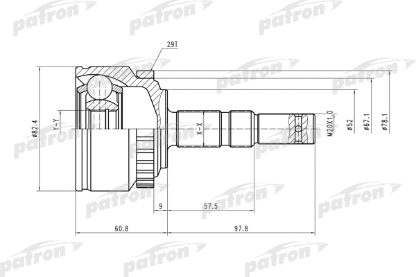 Jeu de joints, arbre de transmission PATRON PCV1451