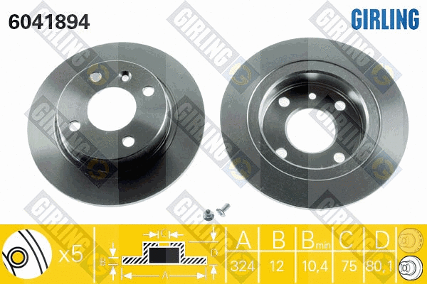 Disque de frein GIRLING 6041894