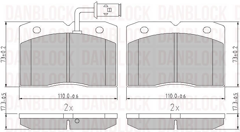 Kit de plaquettes de frein, frein à disque DANBLOCK DB 511028