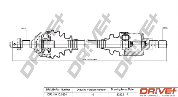 Arbre de transmission Dr!ve+ DP2110.10.0234
