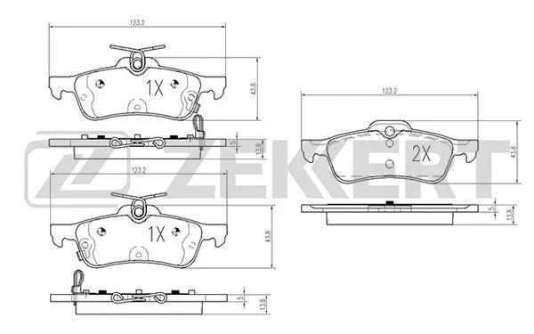 Kit de plaquettes de frein, frein à disque ZEKKERT BS-2161