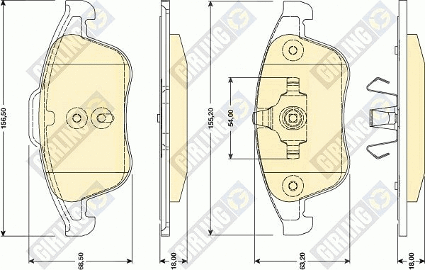 Kit de plaquettes de frein, frein à disque GIRLING 6117882