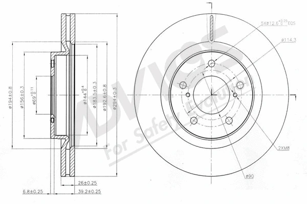 Disque de frein ADVICS-SEA D6F519