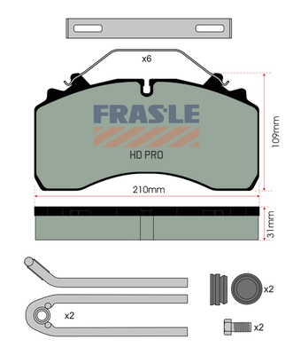 Kit de plaquettes de frein, frein à disque FRAS-LE PD/164-K014-HD
