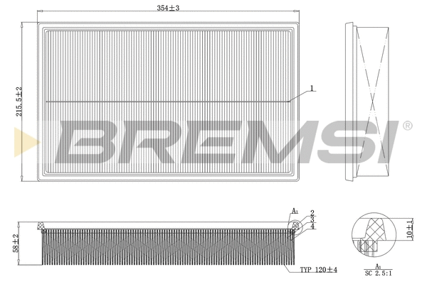 Filtre à air BREMSI FA2159