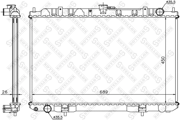 Radiateur, refroidissement du moteur STELLOX 10-25391-SX