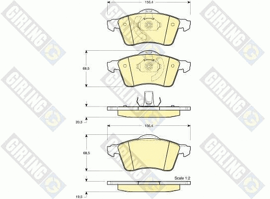 Kit de plaquettes de frein, frein à disque GIRLING 6112822