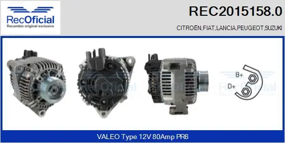 Alternateur RECOFICIAL REC2015158.0