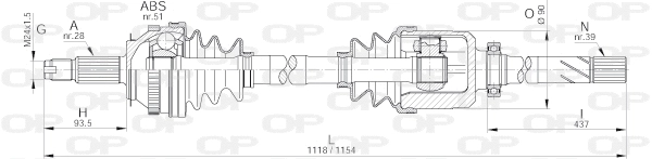 Arbre de transmission OPEN PARTS DRS6231.00