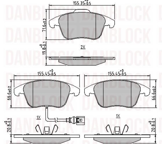 Kit de plaquettes de frein, frein à disque DANBLOCK DB 510603