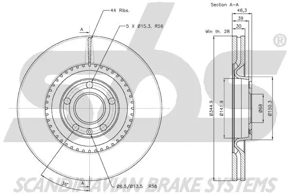 Disque de frein sbs 18153147112