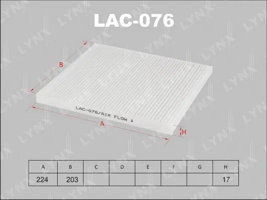 Filtre, air de l'habitacle LYNXAUTO LAC-076