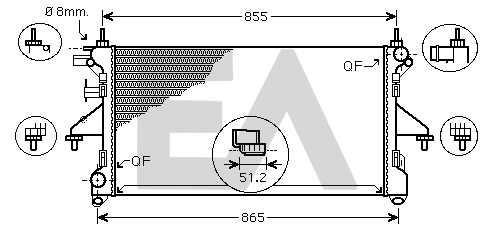 Radiateur, refroidissement du moteur EACLIMA 31R55120