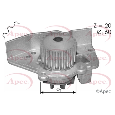 Pompe à eau, refroidissement du moteur APEC AWP1391