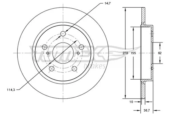 Disque de frein TOMEX Brakes TX 72-00