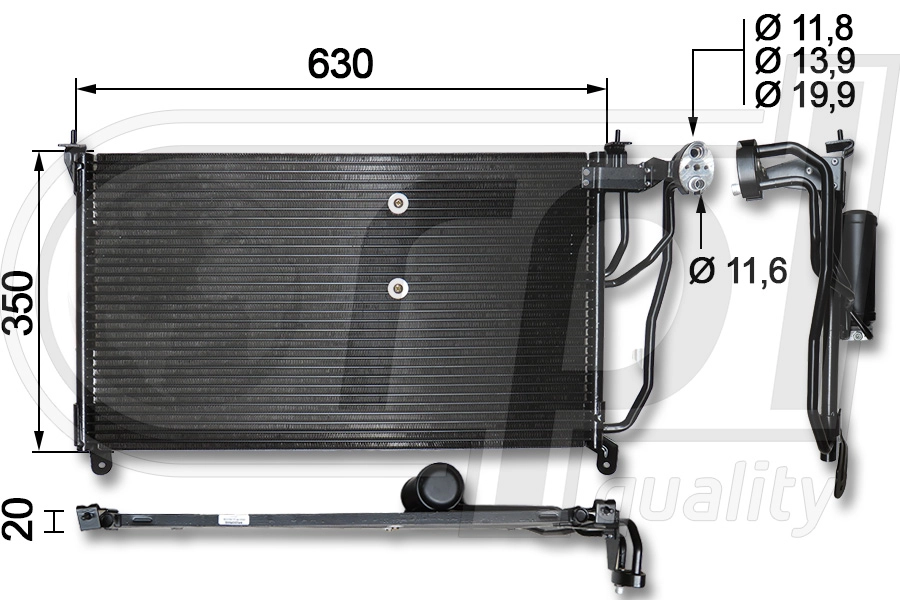 Condenseur, climatisation RPL QUALITY APCDOP5002