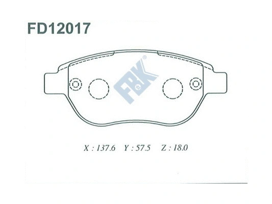 Kit de plaquettes de frein, frein à disque FBK FD12017