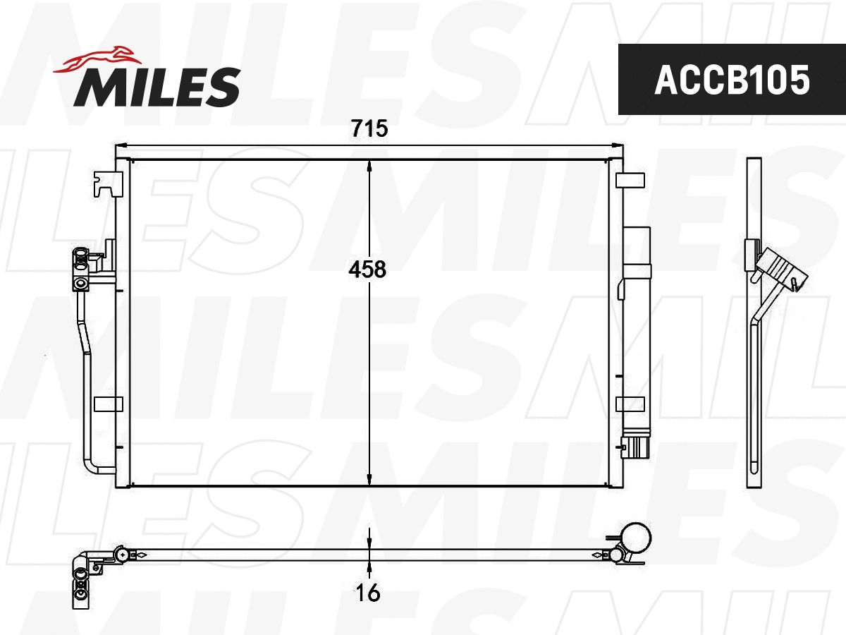 Condenseur, climatisation MILES ACCB105