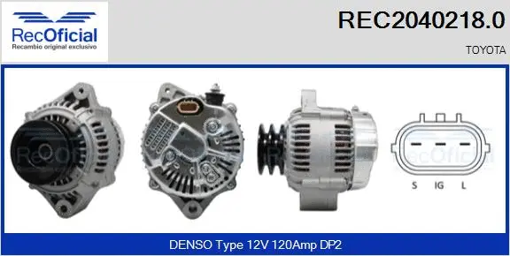 Alternateur RECOFICIAL REC2040218.0