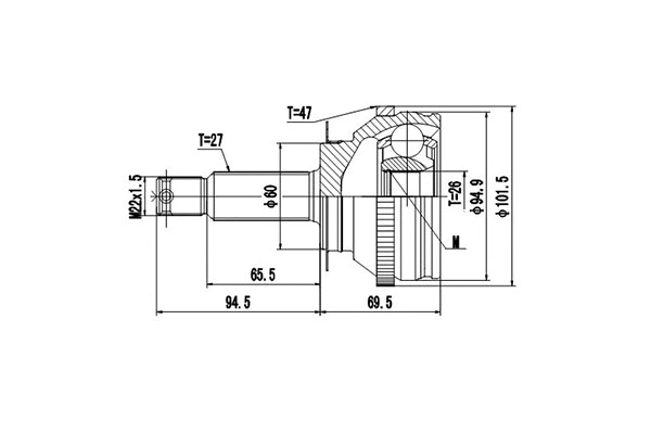 Jeu de joints, arbre de transmission DYNAMATRIX DCV824066