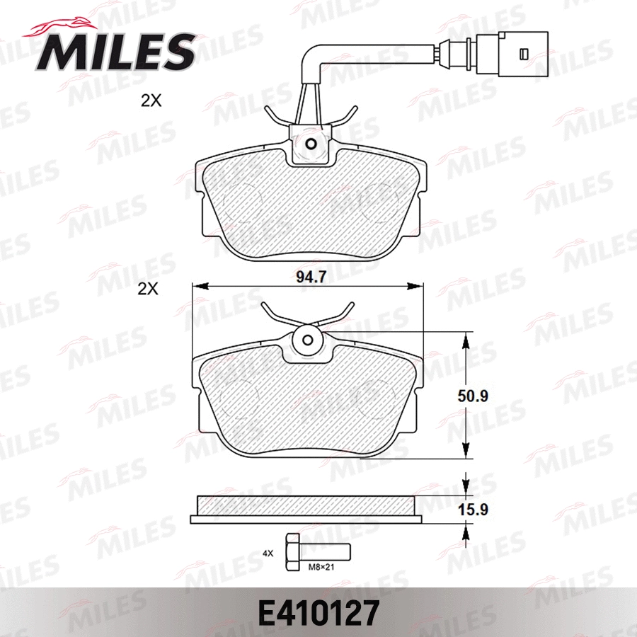 Kit de plaquettes de frein, frein à disque MILES E410127