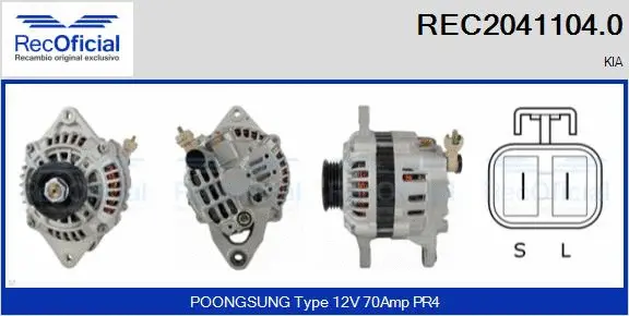 Alternateur RECOFICIAL REC2041104.0