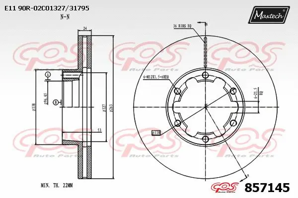 Disque de frein MAXTECH 857145