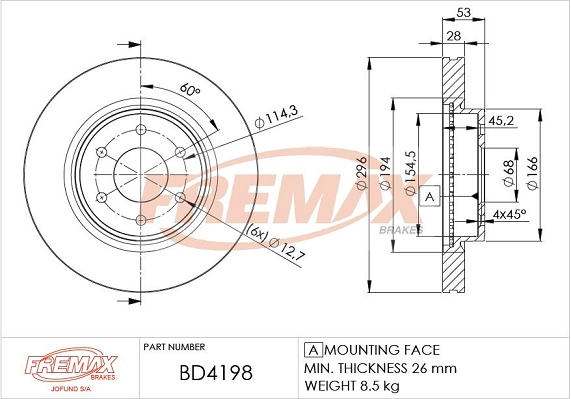 Disque de frein FREMAX BD-4198