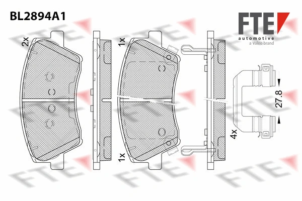 Kit de plaquettes de frein, frein à disque FTE 9011134