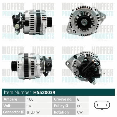 Alternateur HOFFER H5520039