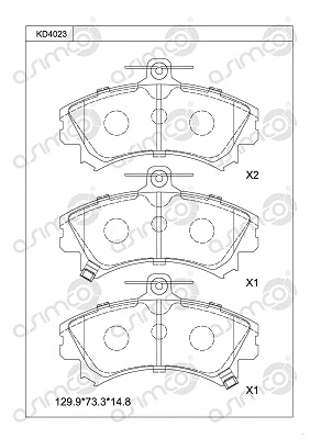 Kit de plaquettes de frein, frein à disque ASIMCO KD4023