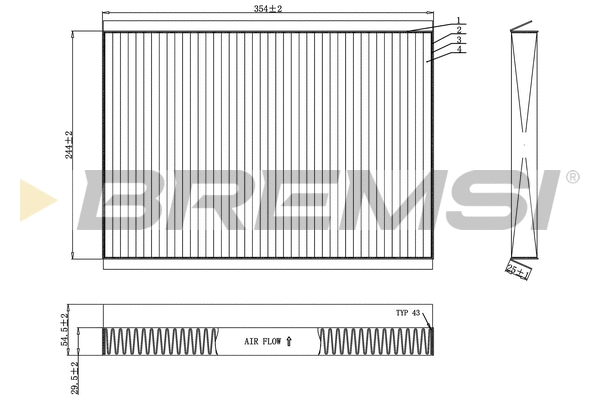Filtre, air de l'habitacle BREMSI FC0962C